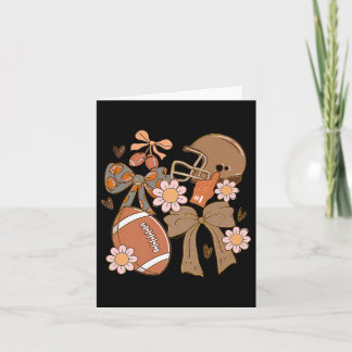 Football Coquette Bow Cute Flowers And Bows Game D Card