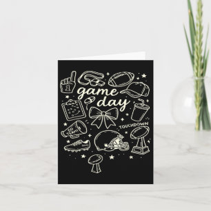 Football Coquette Bow Football Mum Game Day Women Card