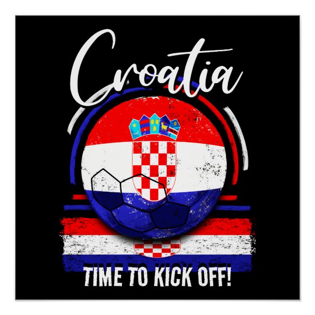 Football Croatia Flag, Croatian National Team Poster (Front)