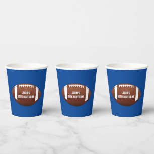 Football Custom Birthday Paper Cups