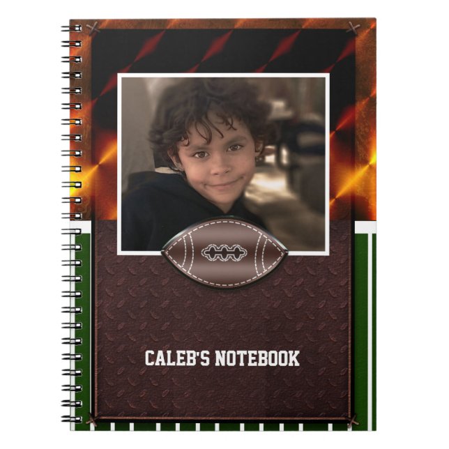 Football Custom Photo Personalised Boys Notebook (Front)