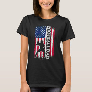 Football Dad American Flag Football Daddy Father's T-Shirt