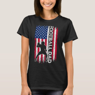 Football Dad American Flag Football Daddy Father's T-Shirt
