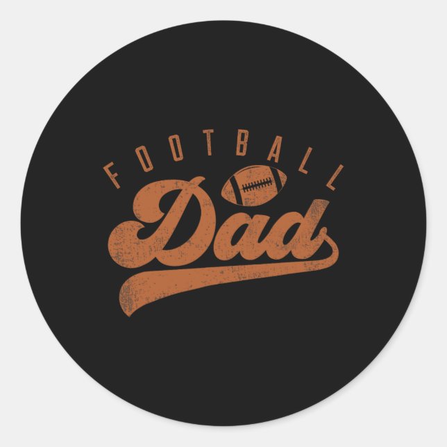 Football Dad  Classic Round Sticker (Front)