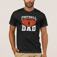 Football Dad Retro Text Design-Orange and Grey T-S