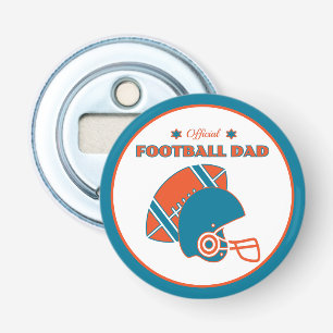 Football dad sports lovers orange blue vintage bottle opener