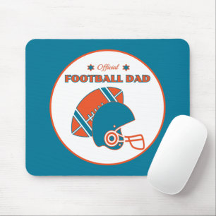 Football dad sports lovers orange blue vintage mouse pad