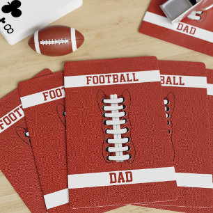 Football Dad Sports Monogram Playing Cards