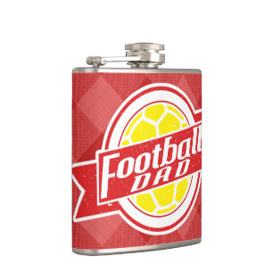 Football Dad Stainless Steel Hip Flask, Soccer Hip Flask