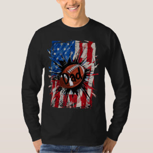 Football Dad Usa Flag Patriotic 4th Of July Father T-Shirt