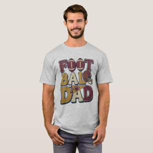 Football dad vintage style typography with helmets T-Shirt