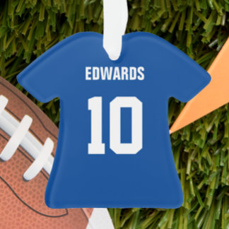 Football Dark Blue & White Jersey Ornament