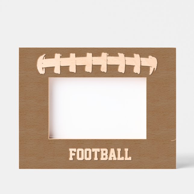 Football Design Etched Picture Frame  (Front)