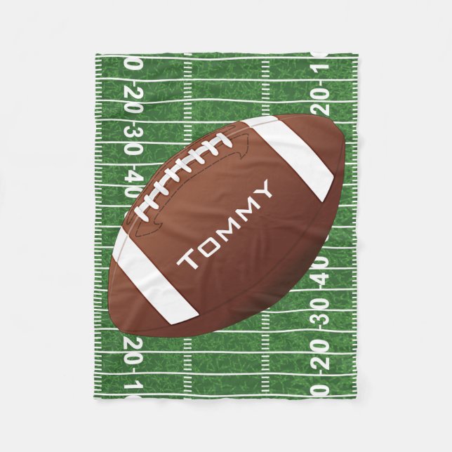 Football Design Fleece Blanket (Front)