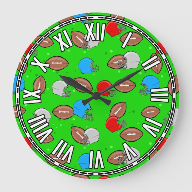 Football Design  Large Clock (Front)