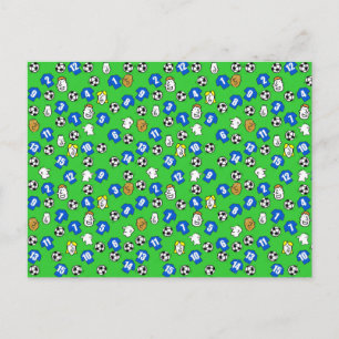 Football Design with Blue Shirts Postcard