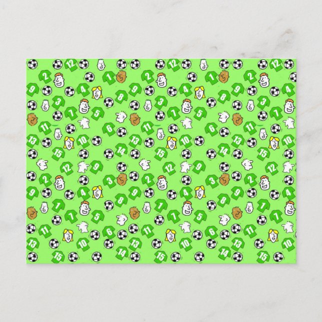 Football Design with Green Shirts Postcard (Front)