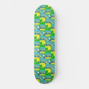 Football Design with Players and Cheering Fans Skateboard