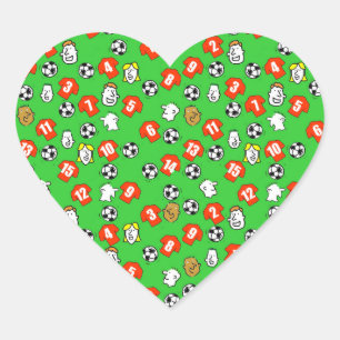 Football Design with Red Shirts Heart Sticker