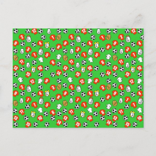 Football Design with Red Shirts Postcard (Front)