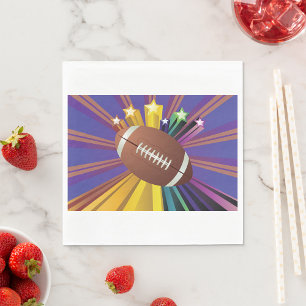 Football Design with Stars Vibrant Sports Fan Art Napkin