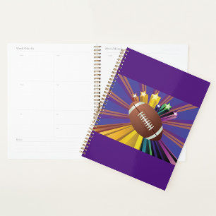 Football Design with Stars Vibrant Sports Fan Art Planner