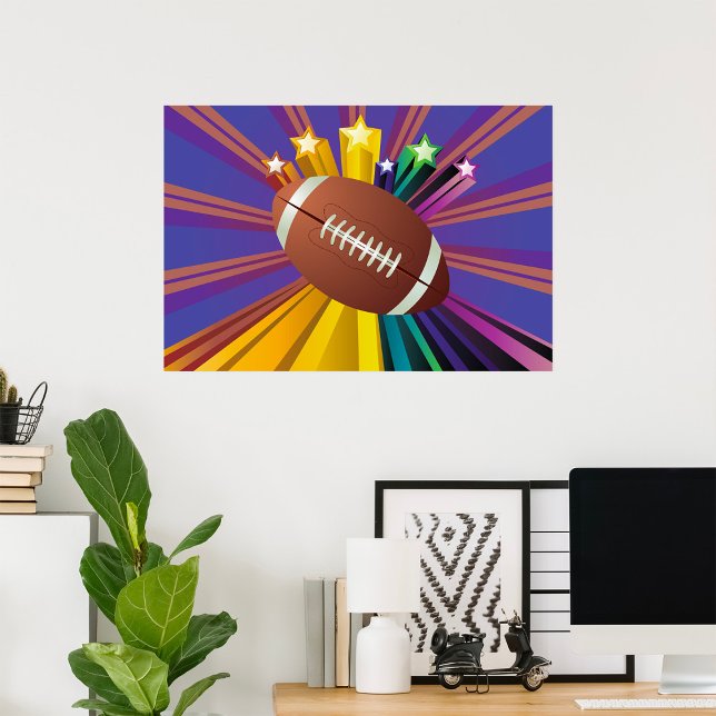 Football Design with Stars Vibrant Sports Fan Art  Poster (Creator Uploaded)