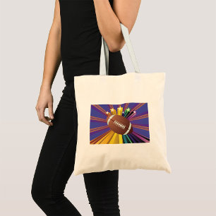 Football Design with Stars Vibrant Sports Fan Art Tote Bag