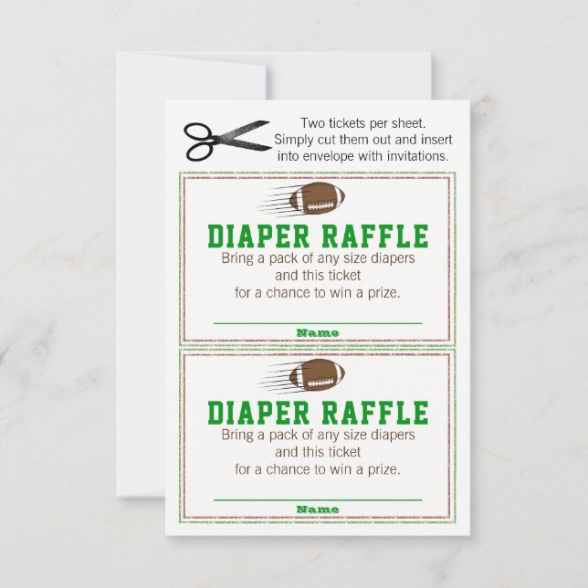 Football Diaper Raffle Tickets (Front)