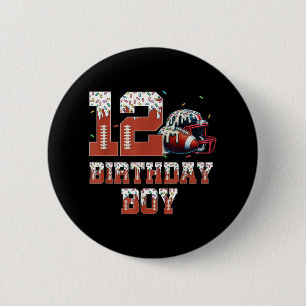 Football Drip 12th Birthday Party Boy Sport Fan 12 6 Cm Round Badge