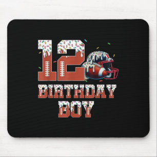 Football Drip 12th Birthday Party Boy Sport Fan 12 Mouse Pad