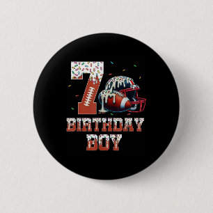 Football Drip 7th Birthday Party Boy Sport Fan 7 Y 6 Cm Round Badge