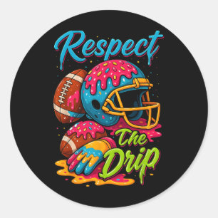 Football Drip Boys Football Ice Cream Sprinkle Res Classic Round Sticker
