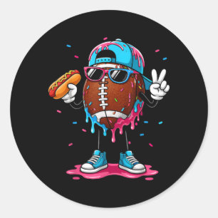 Football Drip Boys Football Ice Cream Youth Game Classic Round Sticker