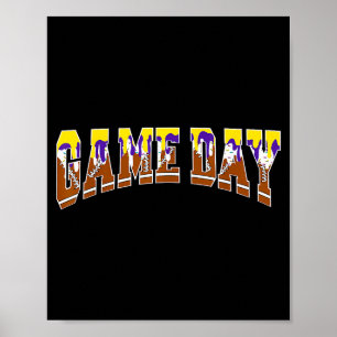 Football Drip Game Day Football Mom Go Cheer Purpl Poster