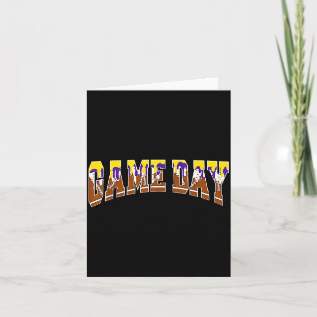 Football Drip Game Day Football Mum Go Cheer Purpl Card (Front)