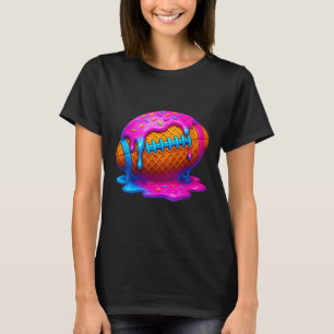 Football Drip Ice Cream Dripping Boys Cone Boys Fo T-Shirt