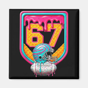 Football Drip Number 67 Football Player  Magnet