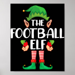 Football Elf Matching Family Group Christmas Party Poster