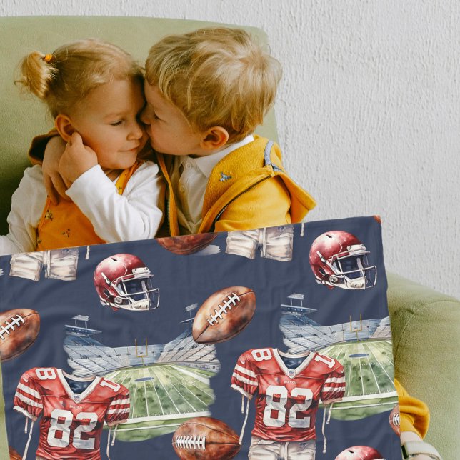 Football Equipment Pattern Fleece Blanket (Creator Uploaded)