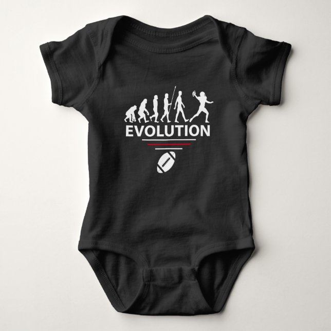 Football evolution baby bodysuit (Front)