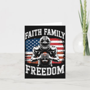 Football Faith Family Dom Patriotic Christian Foot Card
