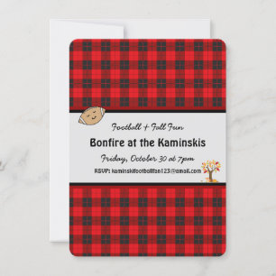 Football Fall Fun Bonfire Customisable Invitation 