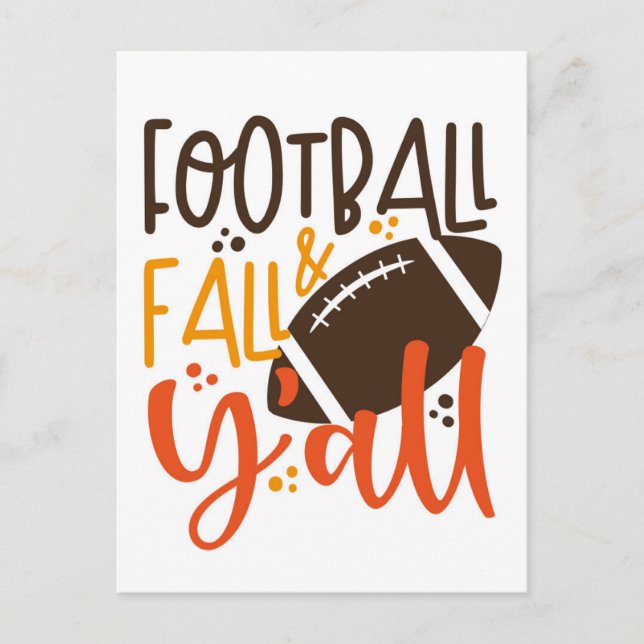 Football Fall & Y'all Postcard (Front)