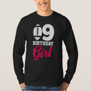 Football Fan 9th Birthday Girl Football Player 1 T-Shirt
