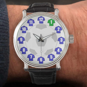 Football Fan Gift Watch - with Blue Shirts