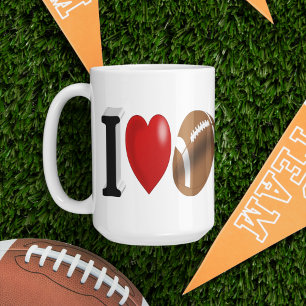 Football Fan half text  Giant Coffee Mug