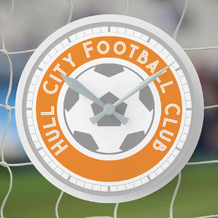 Football Fan or Football Supporter. Football Club Round Clock