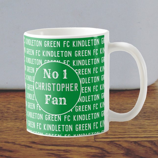 Football Fan or Football Supporter Green and White Coffee Mug (Creator Uploaded)