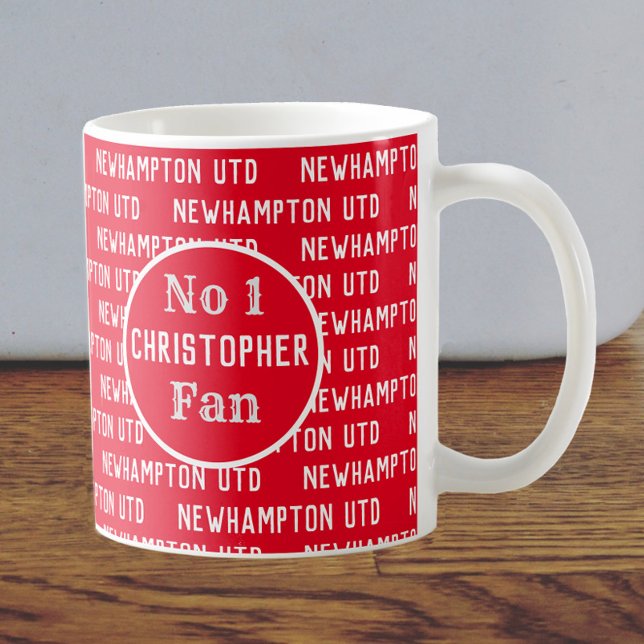 Football Fan or Football Supporter Red & White Coffee Mug (Creator Uploaded)